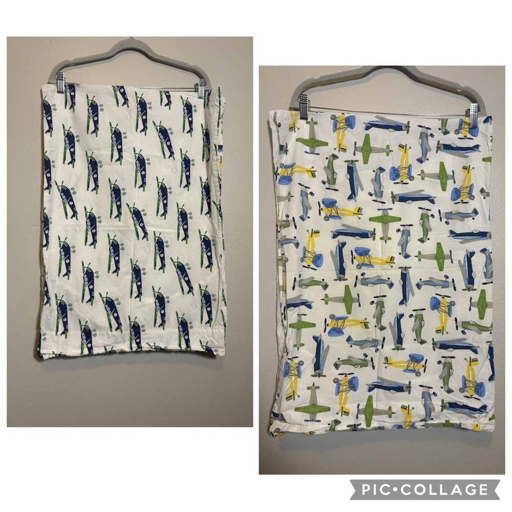 Pottery Barn Kids Pillow Cases Set Of 2 Planes Transportation Standard